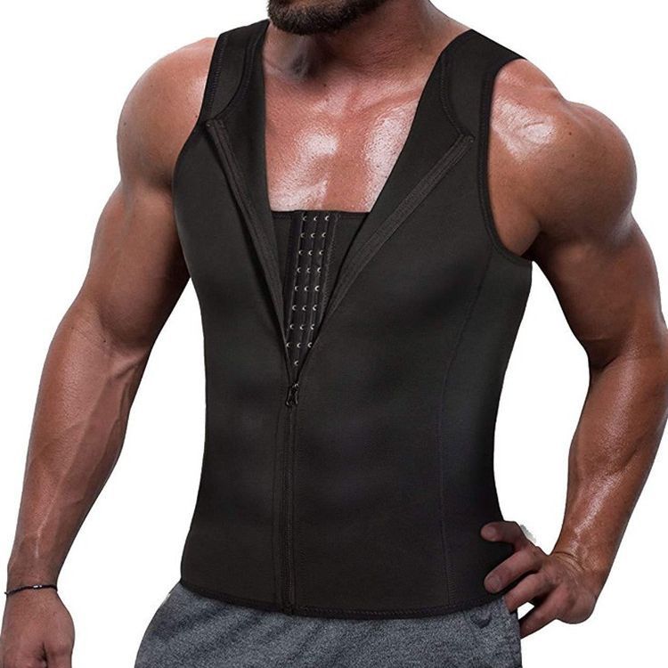 Men's plus-size sauna suit waistcoat corset neoprene bodysuit shapewear