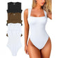 Women's U-neck sleeveless vest tight jumpsuit