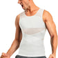 Men's body shaping top, double-layer mesh vest, waist and abdomen cinching fitness body shaping top