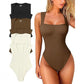 Women's U-neck sleeveless vest tight jumpsuit