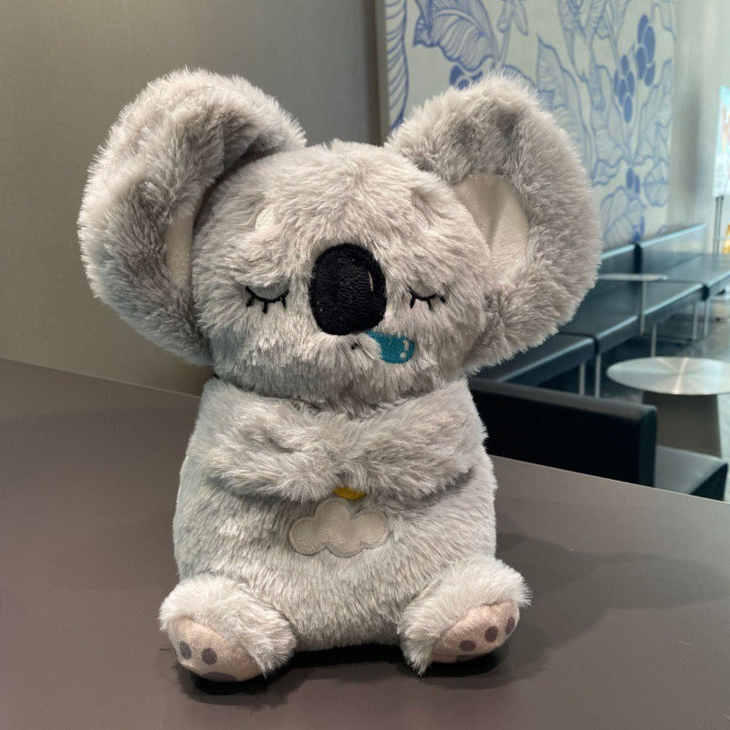 Soothing breathing Koala newborn baby sound and light soothing doll, lullab-down magic tool, early education story machine, music toy