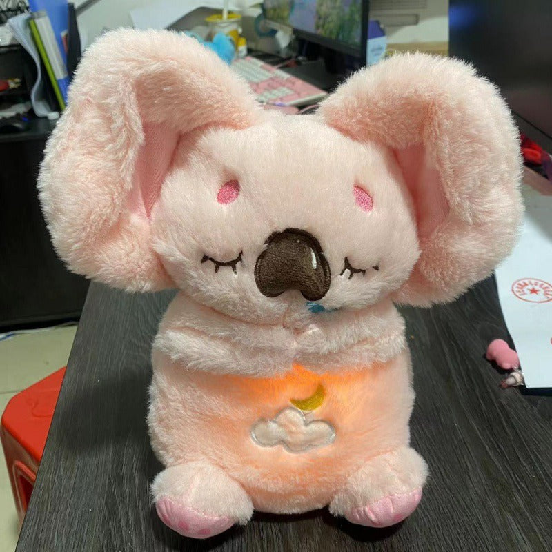 Soothing breathing Koala newborn baby sound and light soothing doll, lullab-down magic tool, early education story machine, music toy