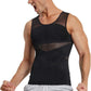 Men's body shaping top, double-layer mesh vest, waist and abdomen cinching fitness body shaping top