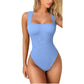 Women's U-neck sleeveless vest tight jumpsuit