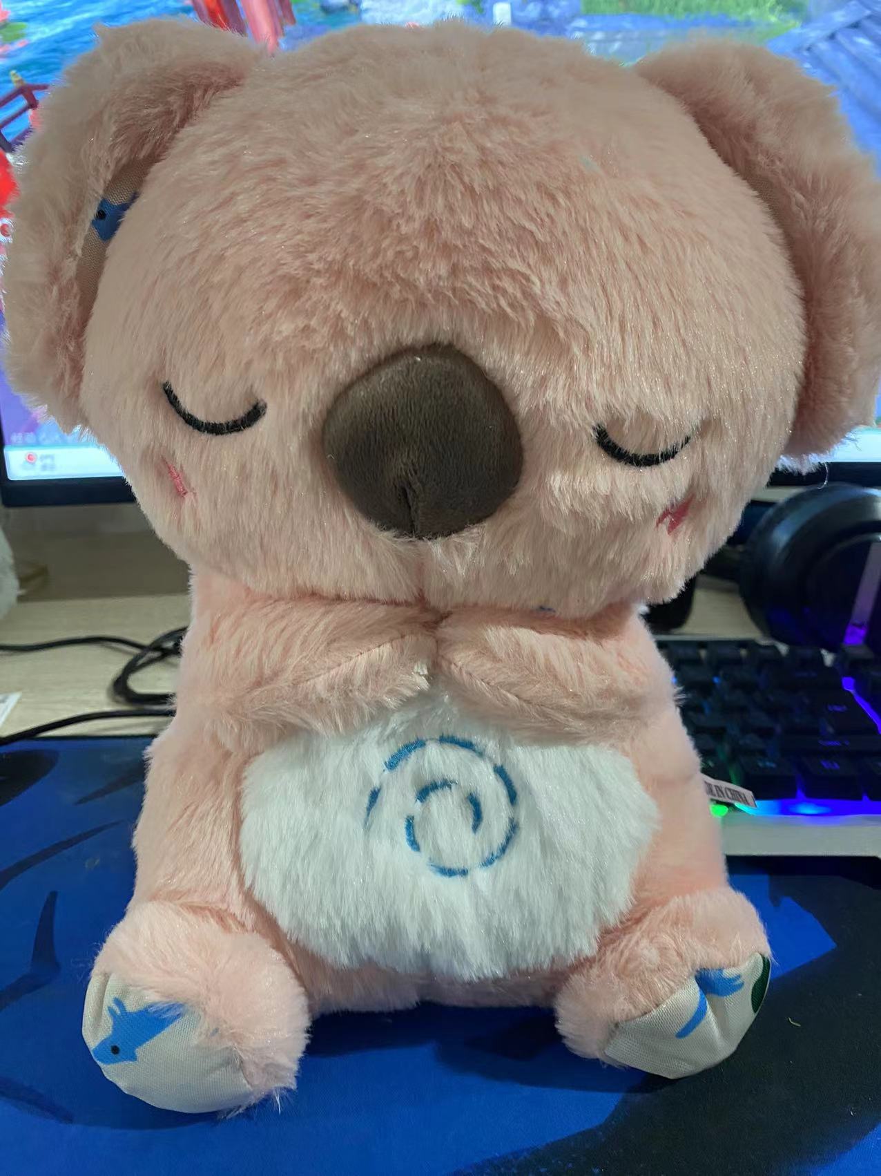 Soothing breathing Koala newborn baby sound and light soothing doll, lullab-down magic tool, early education story machine, music toy