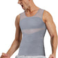Men's body shaping top, double-layer mesh vest, waist and abdomen cinching fitness body shaping top