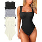 Women's U-neck sleeveless vest tight jumpsuit