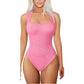 Women's U-neck sleeveless vest tight jumpsuit