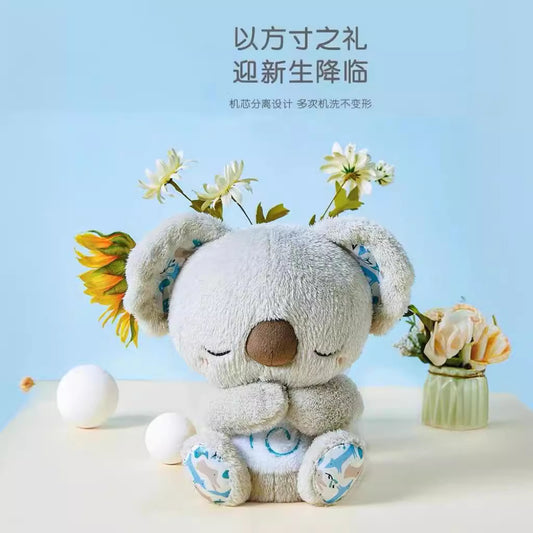 Soothing breathing Koala newborn baby sound and light soothing doll, lullab-down magic tool, early education story machine, music toy