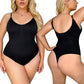 Plus-size thong, seamless body-shaping garment, halter top, abdominal cinching corset, and body-shaping jumpsuit