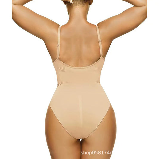 Plus-size thong, seamless body-shaping garment, halter top, abdominal cinching corset, and body-shaping jumpsuit
