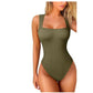 Women's U-neck sleeveless vest tight jumpsuit