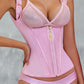 TIKHOT zipper double-bone tight-fitting waist-cinching body shaping top, abdominal cinching latex body shaping vest